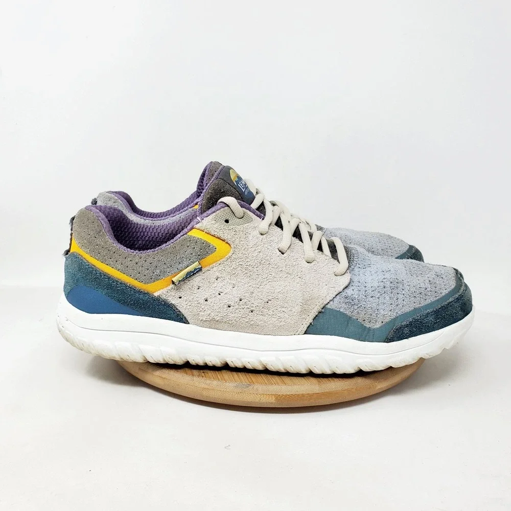 Lems Primal Zen Shoes Men 10.5 Blue Grey Suede Lace Up Low Barefoot Sneaker WORN
